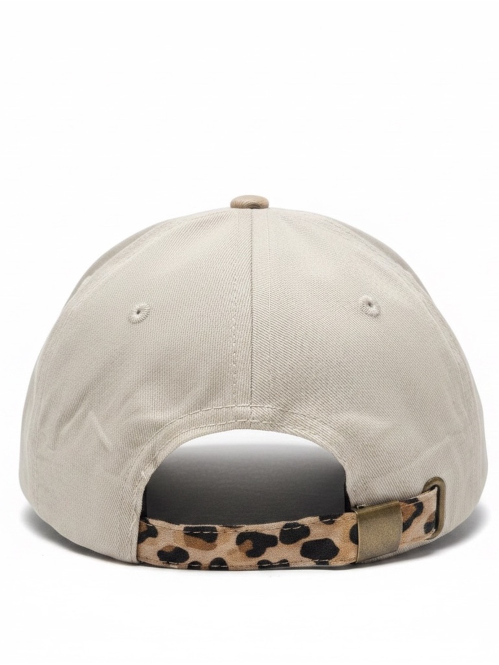 Embellished Leopard Brim Baseball Cap - Cream - Picture 3 of 3